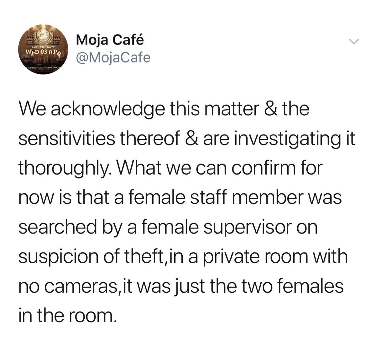 yomzansilive's tweet image. #MojaCafe management made one of their female staff strip butt naked for a search 🤭 &amp;gt;&amp;gt;&amp;gt;