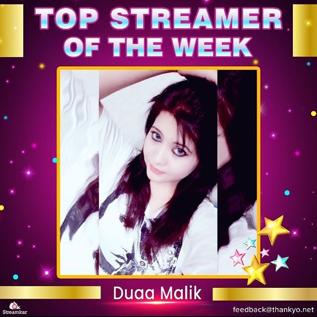 Streamkar_India's tweet photo. Meet our Top Streamer of the Week. 
Our very own beautiful &amp; stunning DUAA MALIK!👏👏 Streamkar appreciates you on such a brilliant performance for the whole week. Congratulations 🌟🌟🌟
You can also become the top talent of Streamkar. Just follow the… https://t.co/b1k2OeuPOG https://t.co/k12lC5OOdJ
