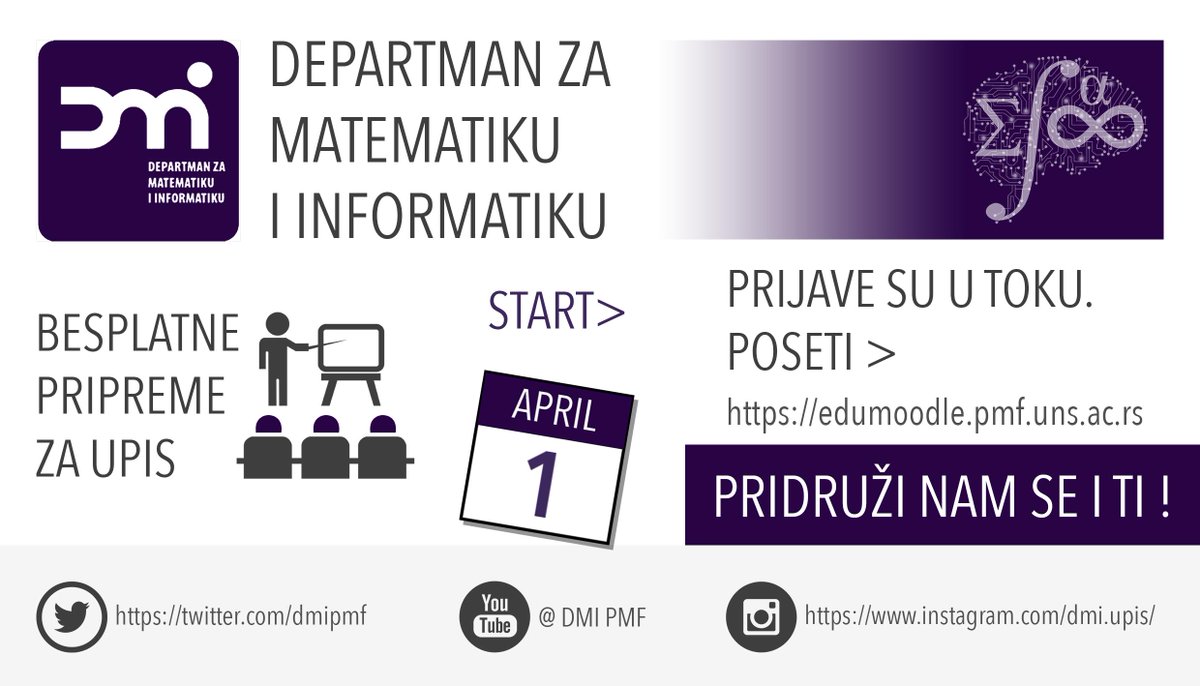 Departman za matematiku i informatiku, PMF, NS tweet media
