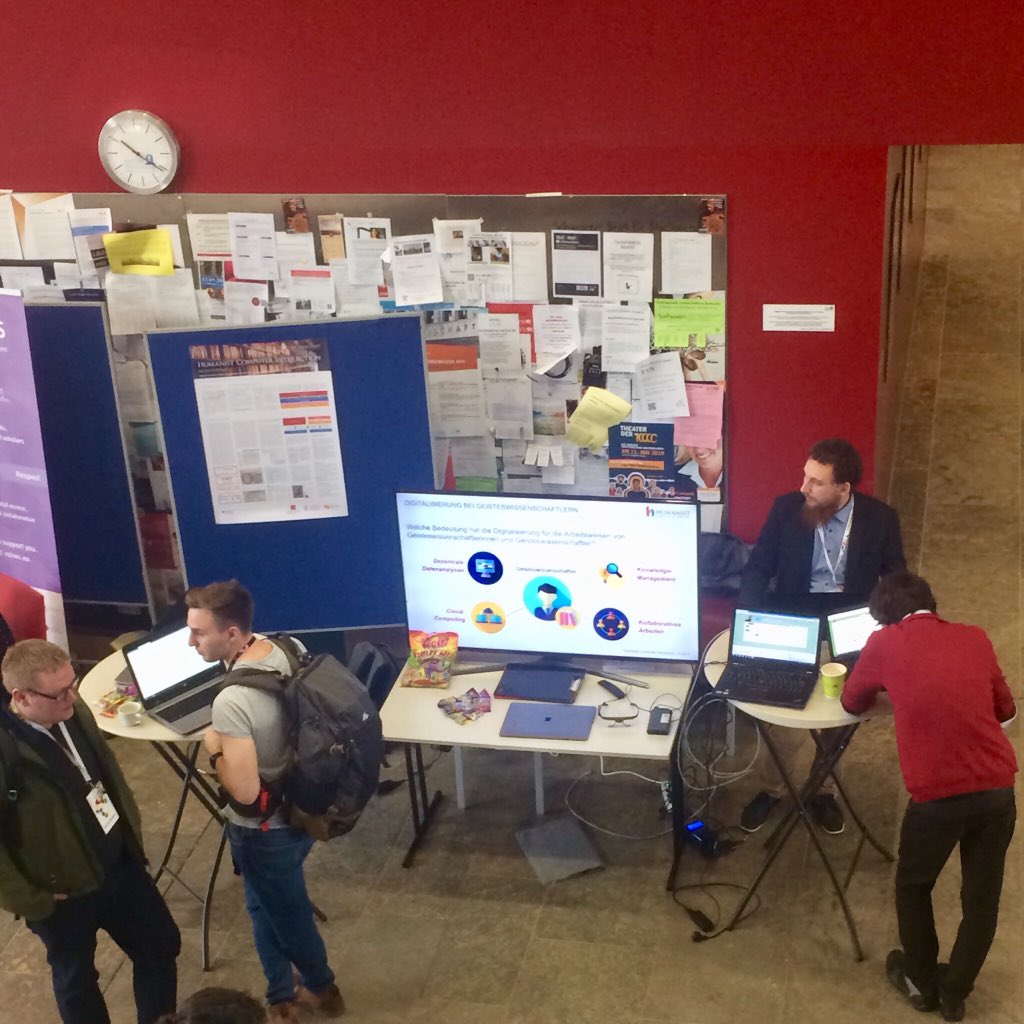 DH_Humanist's tweet photo. Ab jetzt sind wir bei der #dhd2019 auch dabei, direkt gegenüber der Verpflegungsstation. Wenn ihr Lust auf eine kleine Stärkung und Eyetracking habt, kommt gerne vorbei. Wir freuen uns! 🤓👩‍💻🍬 https://t.co/7PmSSkJR7S