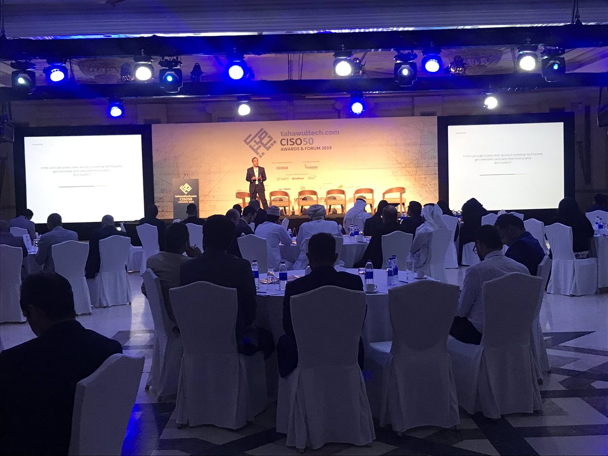 OAKConsulting's tweet photo. .@rajsabhlok, president of @manageengine delivers keynote at @tahawultech #CISO50 awards & forum 2019 https://t.co/KIpTlpoiew