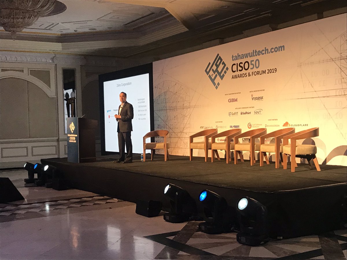 OAKConsulting's tweet photo. .@rajsabhlok, president of @manageengine delivers keynote at @tahawultech #CISO50 awards & forum 2019 https://t.co/KIpTlpoiew