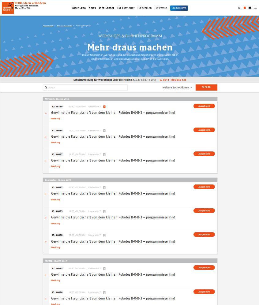 _BOB3_'s tweet image. #Ausgebucht ✅ - Noch 79 Tage bis zur @ideenexpo 2019 und ihr habt alle neun Workshops mit Bob schon ausgebucht! Ihr seid toll - freue mich auf euch ❤️
#codingGirls #codingBoys #codingWorld #alleNeune #digitaleBildung