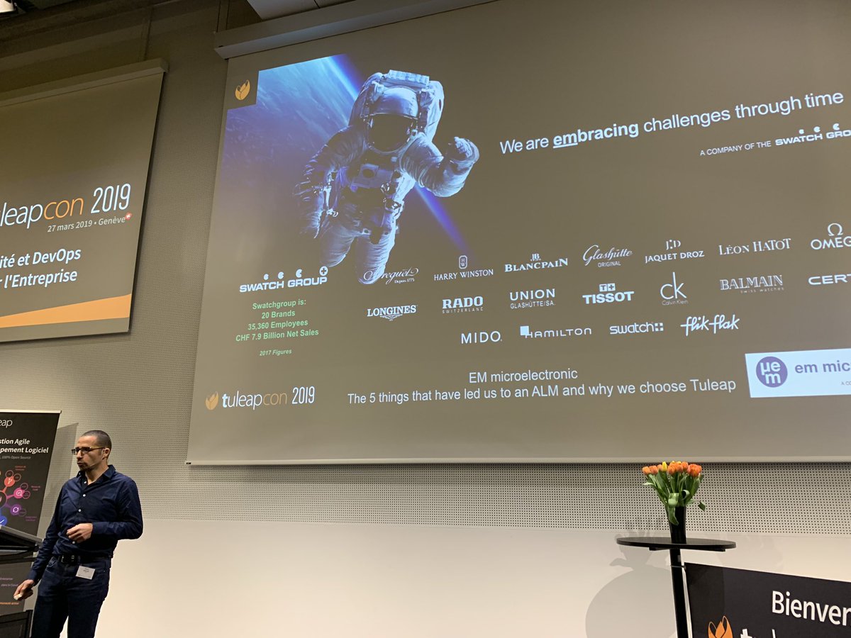 matemaz's tweet image. Pierre Muller de EM MICROELECTRONIC du groupe Swatch à la Tuleapcon partage avec nous pourquoi ils ont choisi #tuleap