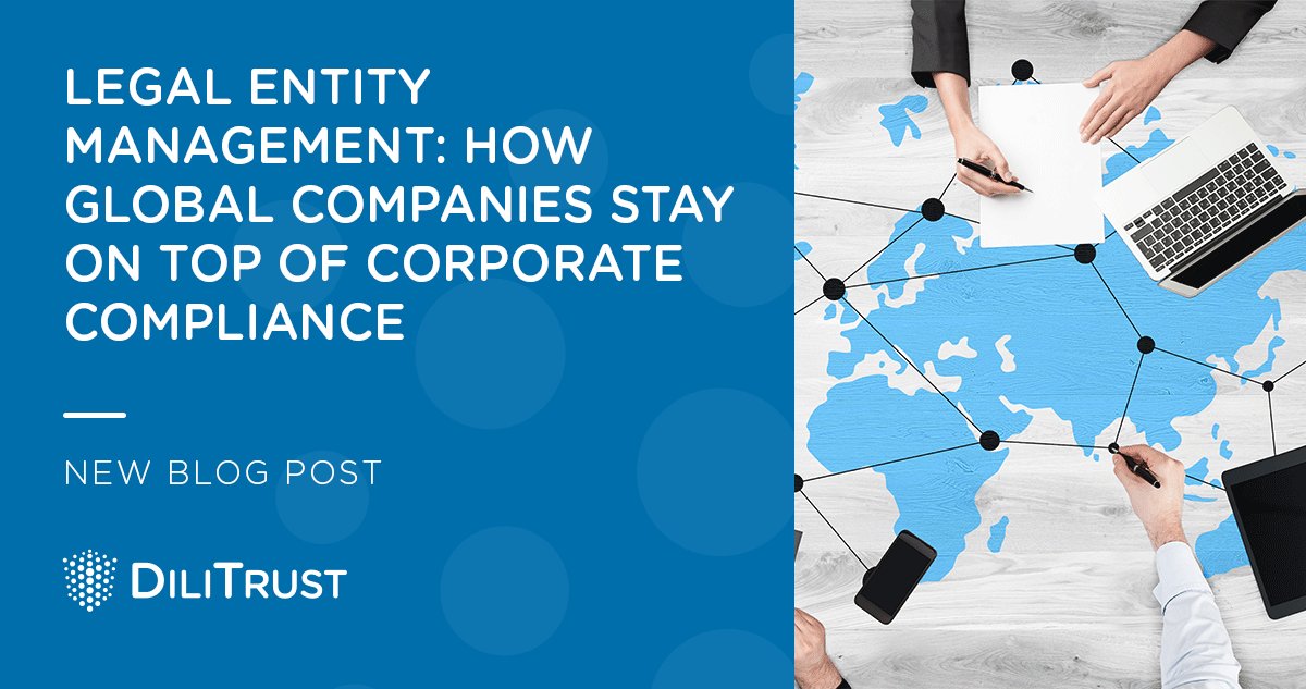 DiliTrust_'s tweet image. Keeping up with regulatory or governmental changes is challenging for busy Legal Departments. However, keeping a tighter rein on legal entity management will encourage more growth and exponential gains in the future. #legalentitymanagement #newblogpost bit.ly/2UdZQZY