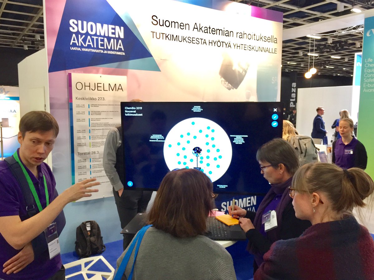 SuomenAkatemia's tweet image. Tutkimuksen tulevat suunnat? Tule kertomaan havaintojasi Suomen Akatemian #Chembio2019 -messuosastolle klo 12-13 ja 14-15. #futuresplatform #ennakointi #tutkimus #tiede #tulevaisuus #foresight