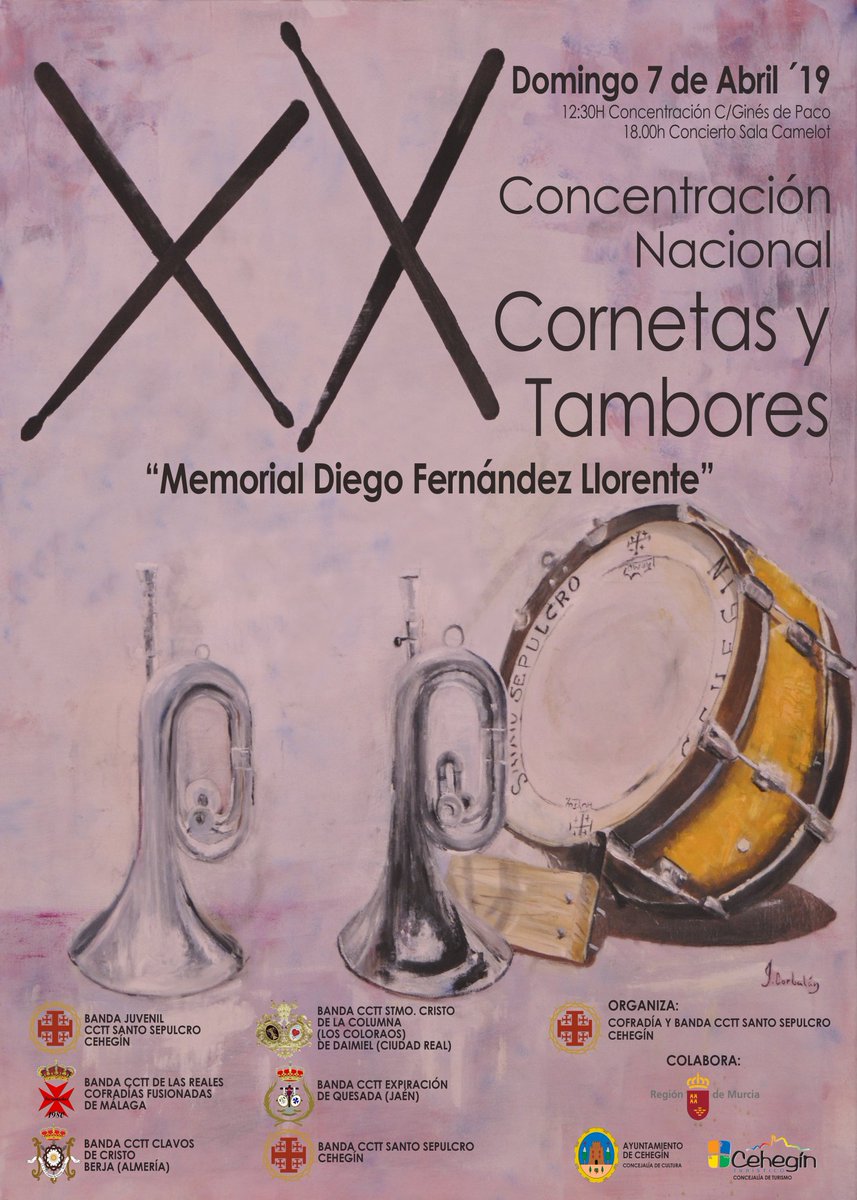 BandaSSepulcro's tweet photo. XX Concentración Nacional de Bandas de Cornetas y Tambores "Memorial Diego Fernández Llorente" 
@bandacoloraos @CCTTFusionadas @BCTExpiracionQ @clavoscristoBER @ssepulcrocehegi https://t.co/06ZxAxNTSC