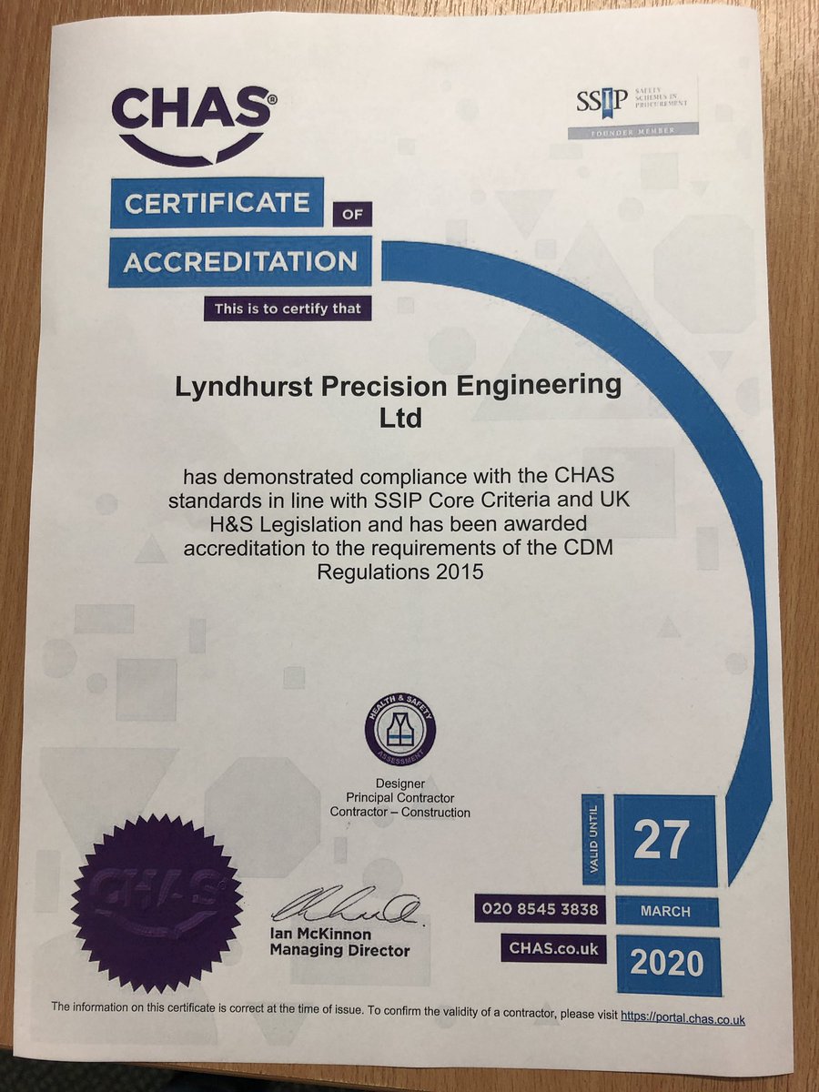 LPE are now CHAS accredited, what an achievement by Rob and team. #healthandsafety #CHAS #UKEngineering