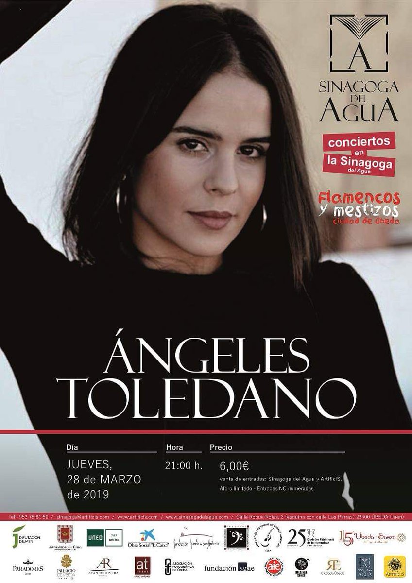 Los Conciertos en la Sinagoga continúan. Mañana <a href="/AngelesToledano/">M.Angeles Toledano</a> llenará ese singular espacio con su arte...
<a href="/Turismodeubeda/">Turismo de Úbeda</a> <a href="/sinagogadelagua/">Sinagoga del Agua</a>