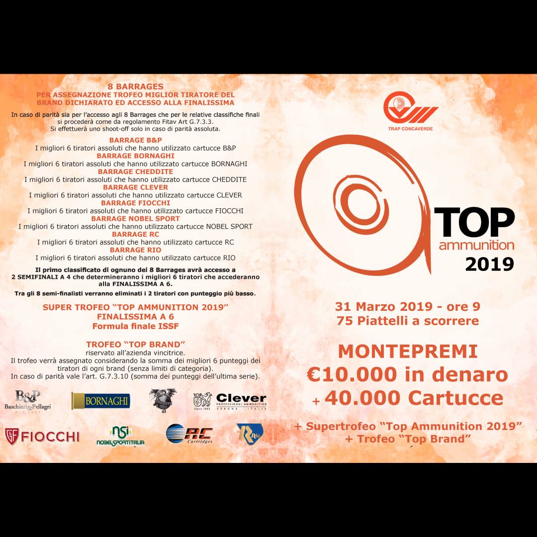 BP_Italia's tweet image. ➡️ 31 Marzo 2019, Trap Concaverde – Lonato (BS) ⬅️

🔥 Supertrofeo Top Ammunition 2019 + Trofeo Top #Brand!

😎 Noi siamo pronti... e voi?

#baschieriepellagri #shotshells #ammo #shooters #clayshooting #clays #shootingclays