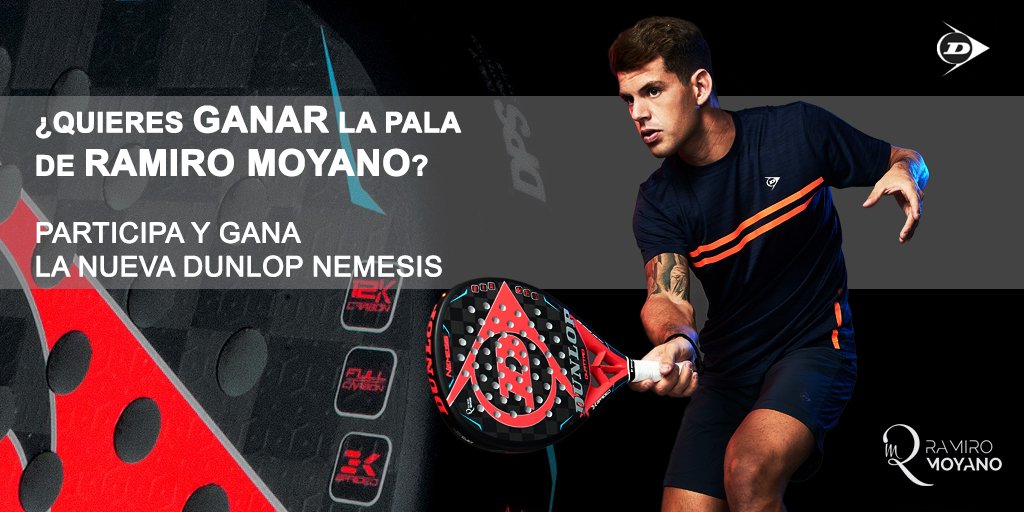 ¡Empieza el sorteo! ¿Quieres ganar la pala de Ramiro Moyano? Participar es muy fácil, síguenos y haz RT. 
El nombre del ganador lo daremos el martes 9 de abril. #SorteoDunlopNemesis 
Mucha suerte!