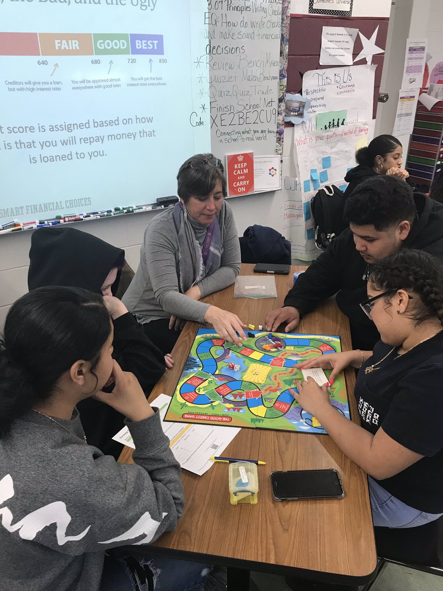 JFKennedyHS's tweet photo. JFK Creative Enterprises students connected math to their real-lives today while engaging with the Center for Smart Financial Choices. @DeborahKCochran @growmoreflowers @VMSTheMathLady https://t.co/Y0QXaL97MJ