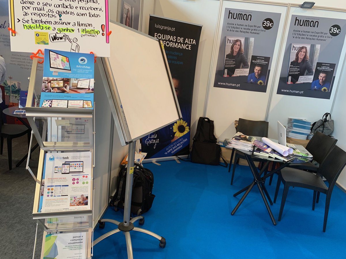 UpSideUp_PT's tweet photo. LOOK! Here we are at ExpoRH (the largest Human Resources event in Portugal) promoting iMindMap and DropTask. The theme of this morning is “Collaborative platforms” - coincidences!? #iMindMap #upsideup #opengenius (more pictures later today) https://t.co/qSbgb6AO6L