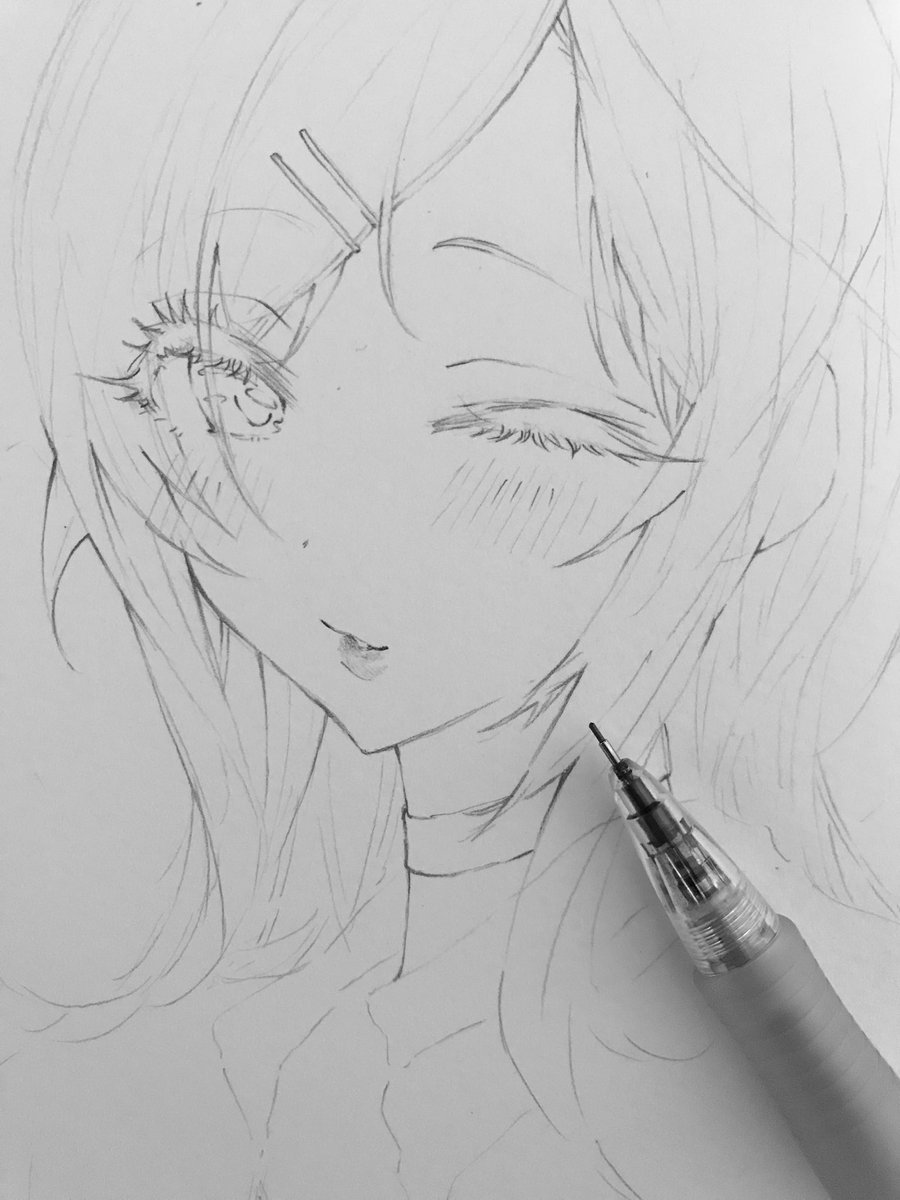 むずい…そして前髪邪魔そうでとめちゃった… 