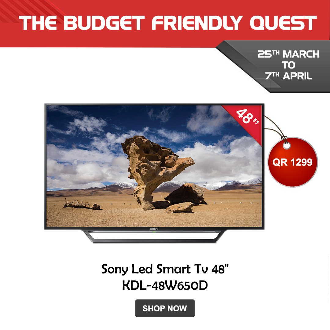 QTSouq's tweet photo. Need a bigger TV?
You are just on time, grab this #SonyLED 48 inch #SmartTV at 1299
Connect your wifi with the TV and enjoy live streaming on a bigger screen
https://t.co/Z8Xvawuth1
#Electronics #Discount #Qatar #Doha #onlineshopping https://t.co/KRqBmjIMBR