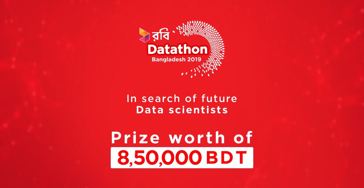 sarjilsarwar's tweet photo. #Robi aims to connect the growing data science community of Bangladesh by hosting a Datathonpartnering with Google and #Axiata Analytics.
Interested participants can resister at https://t.co/PZakOiCYWq
#robiaxiata #robibest #datascientist #DigitalBangladesh @TweetRobi @axiata https://t.co/G4ynkDhG2t