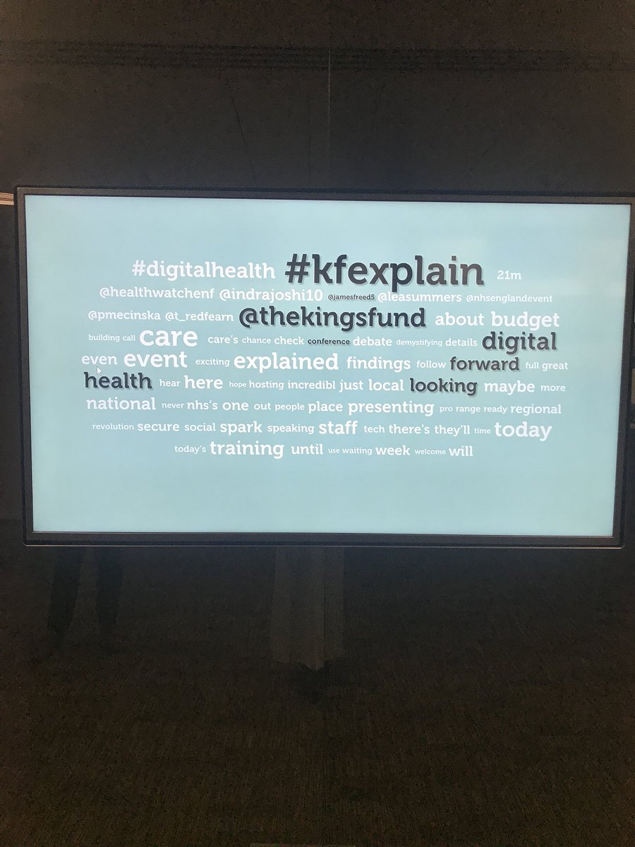 kooth_plc's tweet image. Interesting word cloud that’s developed from the morning of Digital Health and Care Explained @TheKingsFund #KFExplain