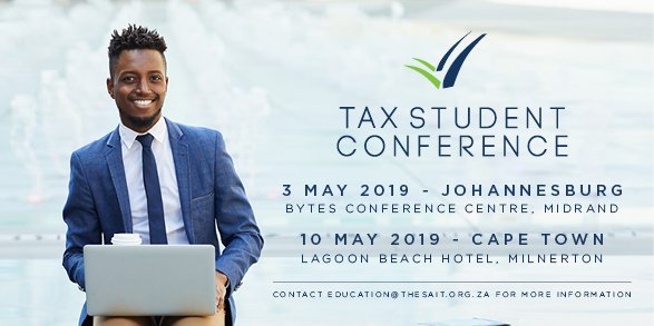 #SaveTheDate and book your seat to this year's Tax Student Conference. Follow the link for more information: thesait.org.za/page/2018_Save…