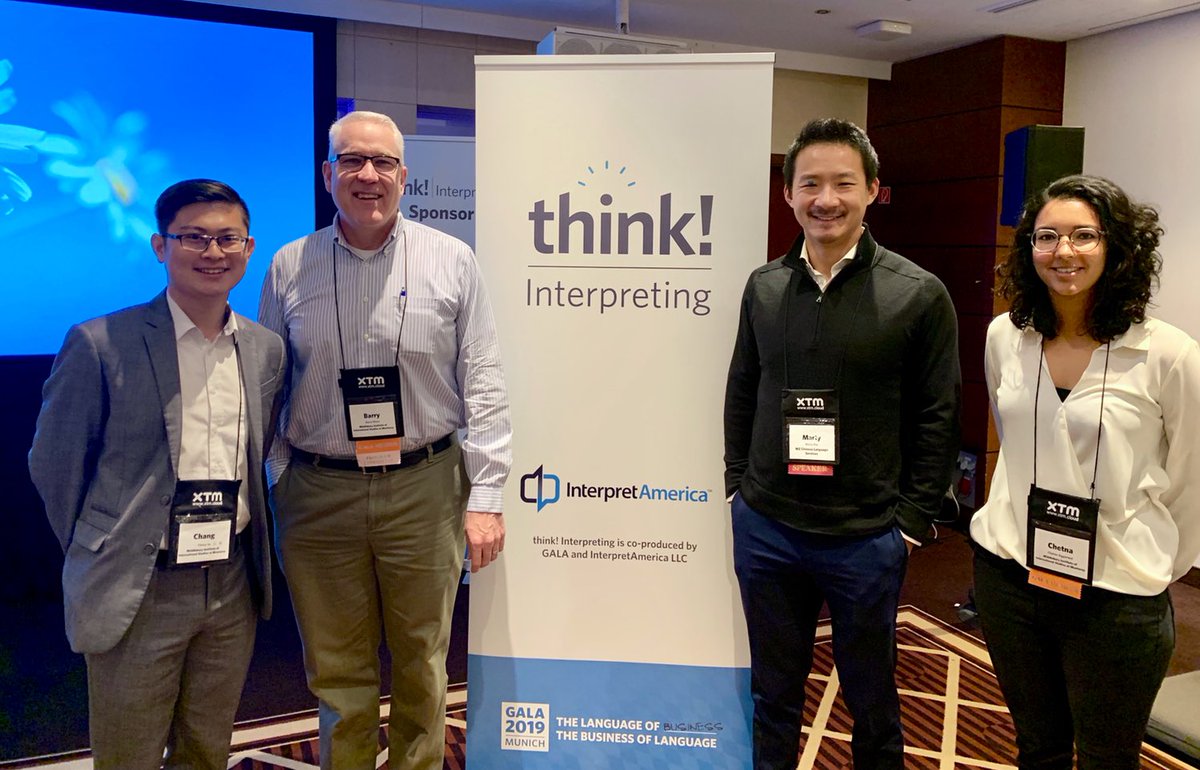 ProfessorOlsen's tweet photo. Mini @MIIS reunion at #thinkinterpreting #GALAMunich. Thanks Chang, Chetna and Marty for helping make the conference a success! @MIISgstile https://t.co/40dnnedeiL