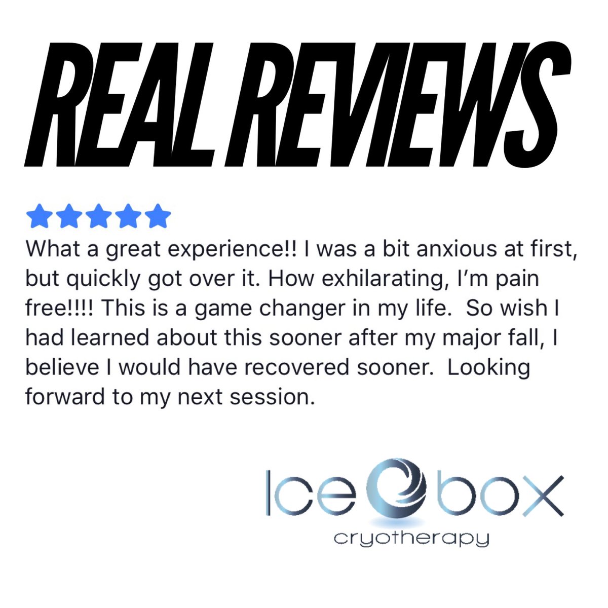 Real Reviews
iceboxtherapy.com
#realreviews #iceboxstudios #cryotherapy #clientlove