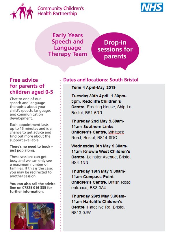 Term 5 and 6 Speech and Language drop ins have been announced.