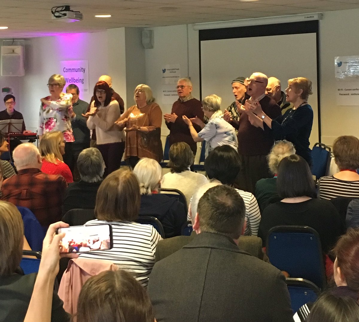 ChrisMoorhouse7's tweet photo. Great turn out and performance by @MadeByMortals at the @CWTandG Community Wellbeing event. #communitywellbeing #socialmovement #socialprescribing #assetbasedcommunitydevelopment #strengthinothers #Tameside #morethanmedicine https://t.co/DH2almkp1g