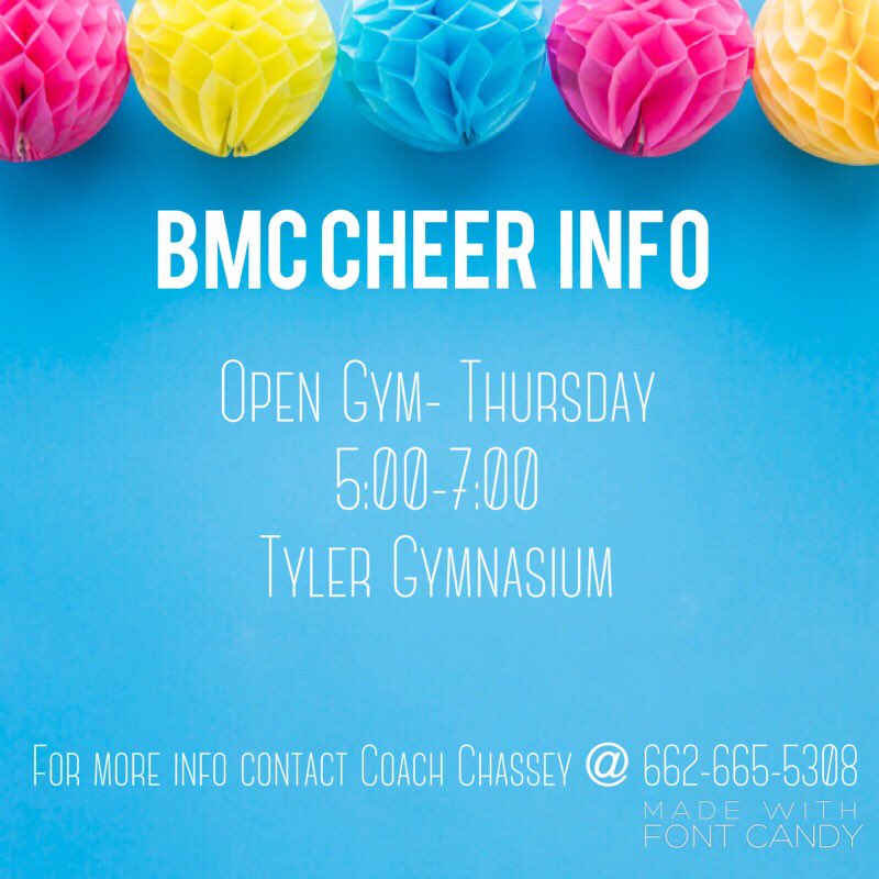 BMCCHEER's tweet photo. OPEN GYM-tomorrow night!! Be there! #bmccheer https://t.co/dOebDdScsR