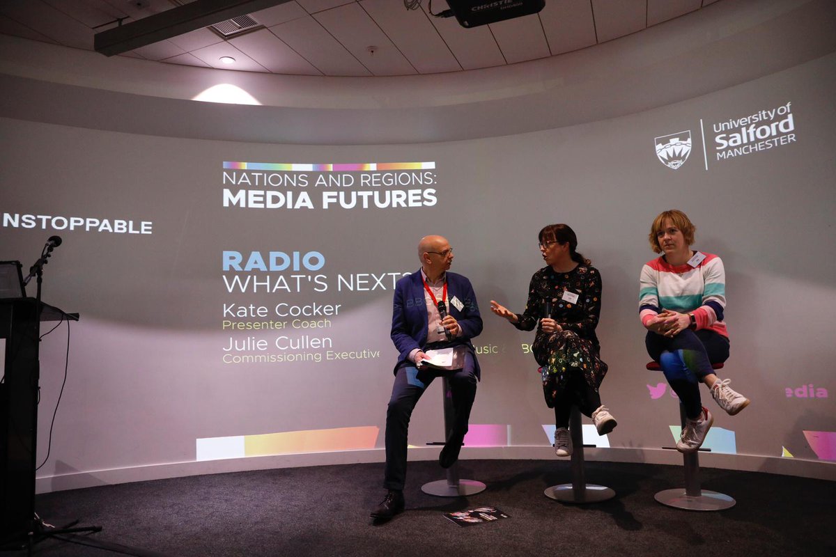 UoS_ArtsMedia's tweet image. What's next for radio?📻

BBC Radio 6Music Commissioning Executive Julie Cullen and presenter coach Kate Cocker are in the Egg Suite discussing the next generation of radio content.💬

#NARM @juliecullen @K8Cocker