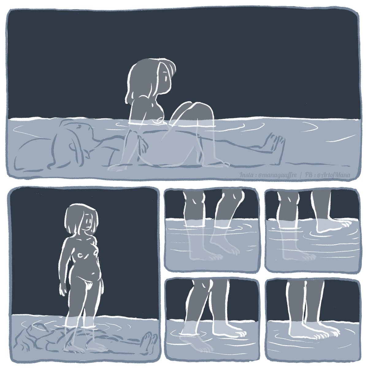 ManaGauffre's tweet photo. Healing and soothing 😔
J'ai fait une petite bd dernièrement, je la poste en thread 🖤 j'espère que ça vous plaira hhhh *s'enfuit* 
#comicstrip #art #bd https://t.co/TeqhhuaY2g
