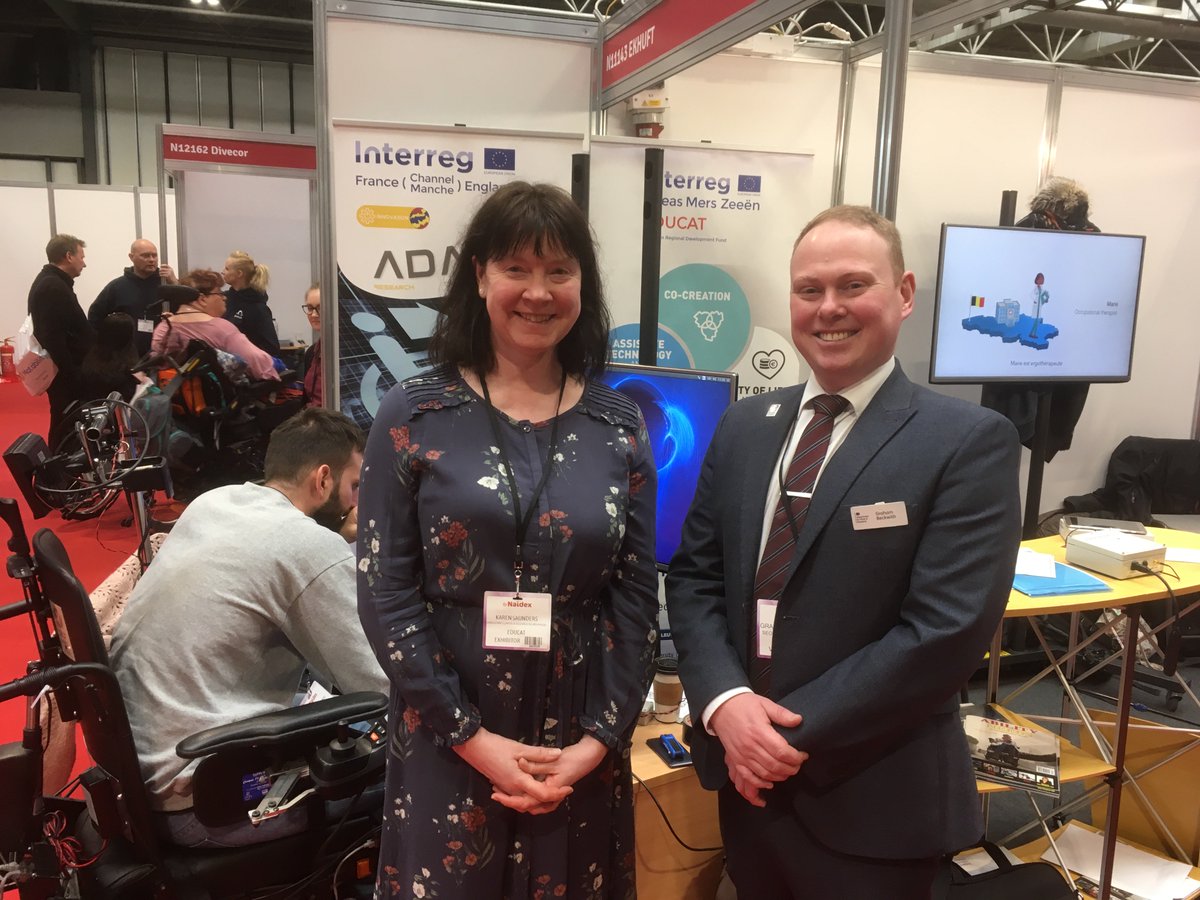 K_neurorobotics's tweet image. Lovely meeting &amp;amp; talking with Graham about #Adaptproject @Channel_Manche @NicolasRagot2 @NaidexShow &amp;amp; iTcH platform @EKHUFT @EDUCAT_Interreg @AKokosy #Naidex45 @EKHUFT_Research