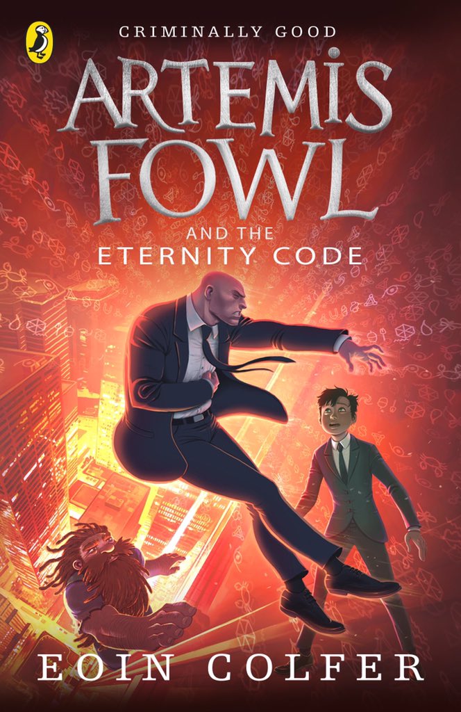 EoinColfer's tweet photo. Here’s the new UK cover for #ArtemisFowl and The Eternity Code. ALOT of people have been messaging asking for the artist’s name. Foaly thankfully located him above ground a short time ago and is none other than @peturantonsson. Give him a follow. 

#JADEPRINCESS @PuffinBooks https://t.co/12m51if5d5