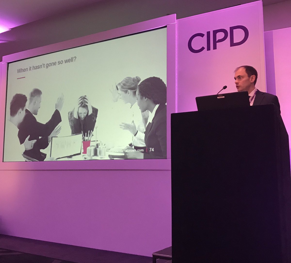 GilesOHalloran's tweet photo. Love the start made by James Grinnell -Group HRD for @curriebrown  - talking about how #HR can collaborate effectively + positively ... and a great injection of humour to help 😄👌👍#CIPDHRBP @CIPD_Events https://t.co/j97dNBYzHy