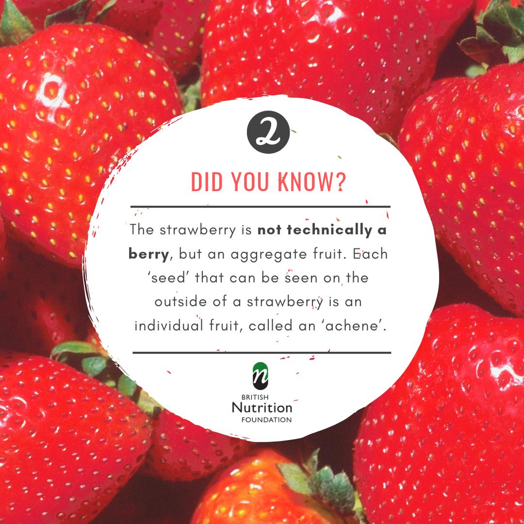 NutritionOrgUK's tweet photo. Did you know? The strawberry is not technically a berry! #WackyWorldofFruit #isitaberry https://t.co/LuTu0ojIE6