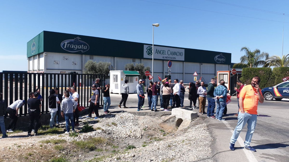 Franaos's tweet photo. Ángel Camacho Alimentación segundo día de #HuelgaAderezo en Morón de la Frontera con #CcooIndustriaSevilla por los derechos del convenio del Aderezo de la aceituna https://t.co/pN80RwQKXp