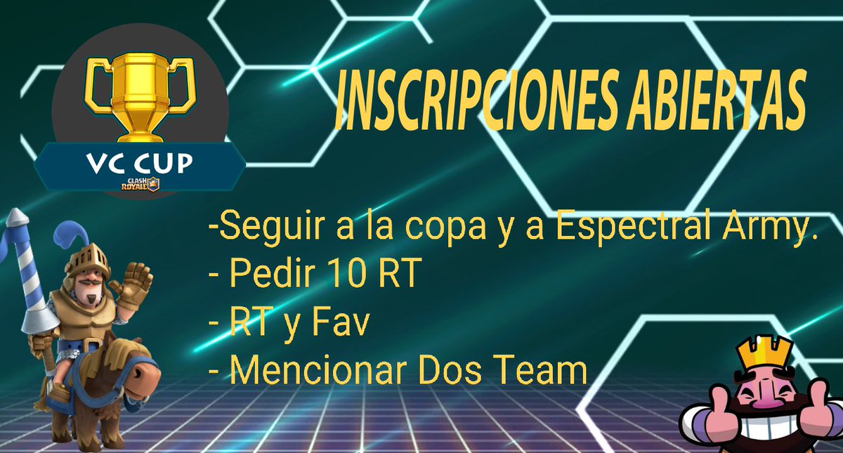 CupVc's tweet image. INSCRIPCIONES ABIERTAS
-@Espectral_Army ( requisito)
-16 EQUIPOS
-PARTIDOS CASTEADOS ( CUARTOS DE FINAL)
-PREMIO :15 Headers Exclusivos y entrada gratuita a la siguiente Edición.Espero verlos a todos. @DarkfightGT_ @RTGRATIS7 @SiRKriztyan @SteelEaglesCR @ASGaming_GG @CopaIncaLDD