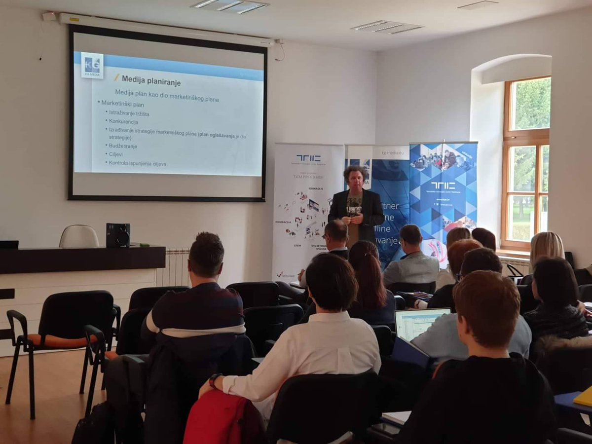 kg__media's tweet photo. U suradnji s Tehnološko-inovacijskim centrom Međimurje, naši kolege, Martina, Valentina i Saša, održali su predavanja za lokalne poduzetnike iz područja osnova Internet marketinga i oglašavanja. 👩‍🏫
#internetmarketing #kgmedia #advertising #education #ticm https://t.co/OcKoSHYhWw