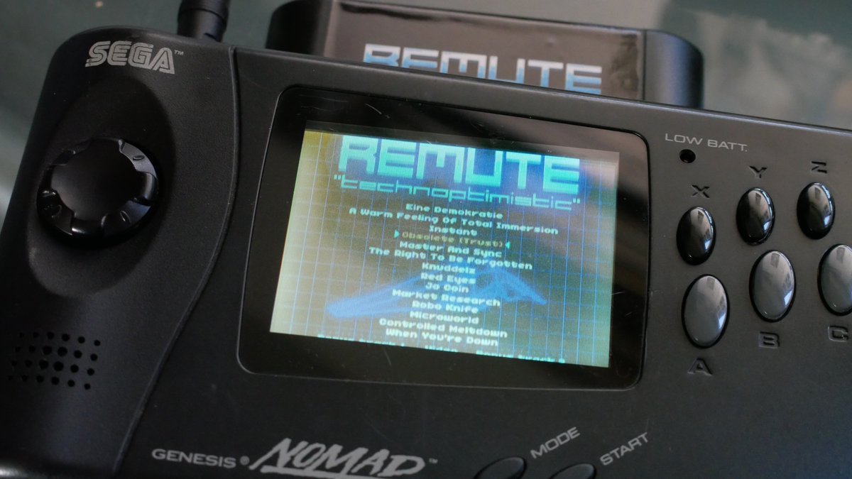 djkoelkast's tweet photo. Oh yeah, #technoptimistic is also compatible with the Sega Nomad @remute @RetroForum https://t.co/0KvCVamtK4