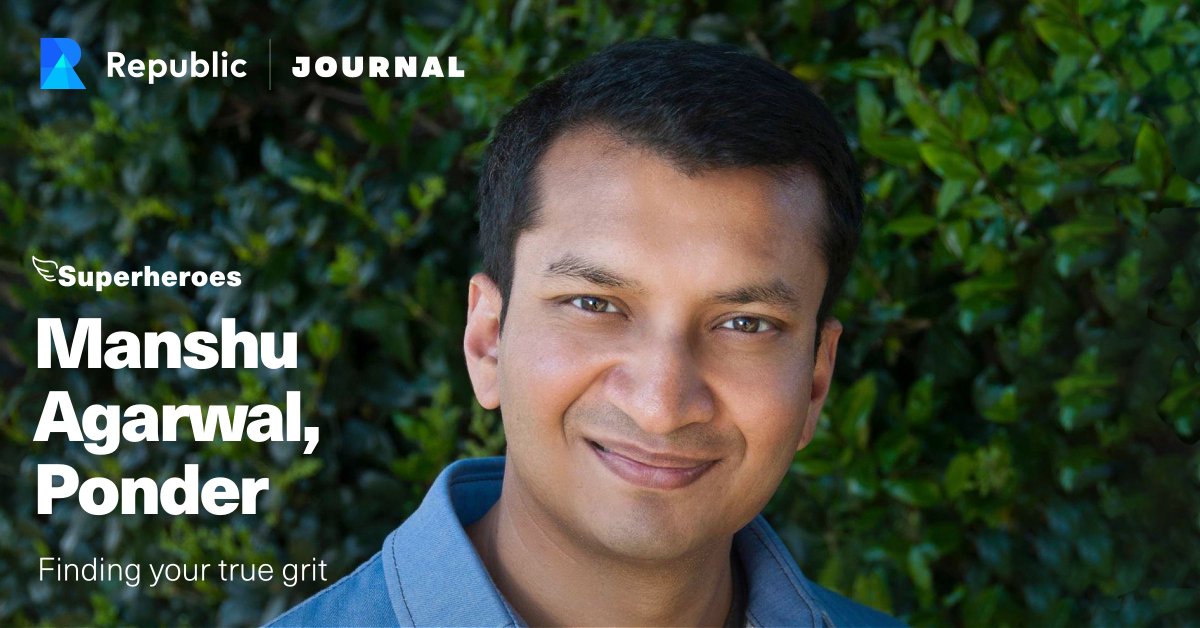 Our latest #startup #superhero is @manshuag, who is changing the referrals game with <a href="/ThePonderApp/">Ponder</a>. Manshu tells us about his experience as a founder and opens up about the certain qualities he believes it takes to succeed: bit.ly/2FBWV5f #republic