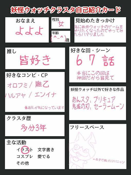 よよよさん がハッシュタグ 妖怪ウォッチクラスタ自己紹介カード をつけたツイート一覧 1 Whotwi グラフィカルtwitter分析 よよよさん がハッシュタグ 妖怪ウォッチクラスタ自己紹介カード をつけたツイート一覧 1 Whotwi グラフィカルtwitter分析