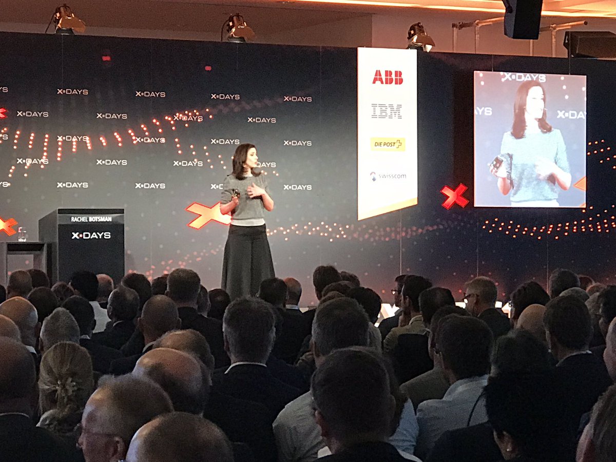 SarahMalaer's tweet photo. „We are asked to take trust leaps faster and higher than ever before! But are we ready?“ Keynote speech by @rachelbotsman at #xdays19 https://t.co/6Cf00T6nW7