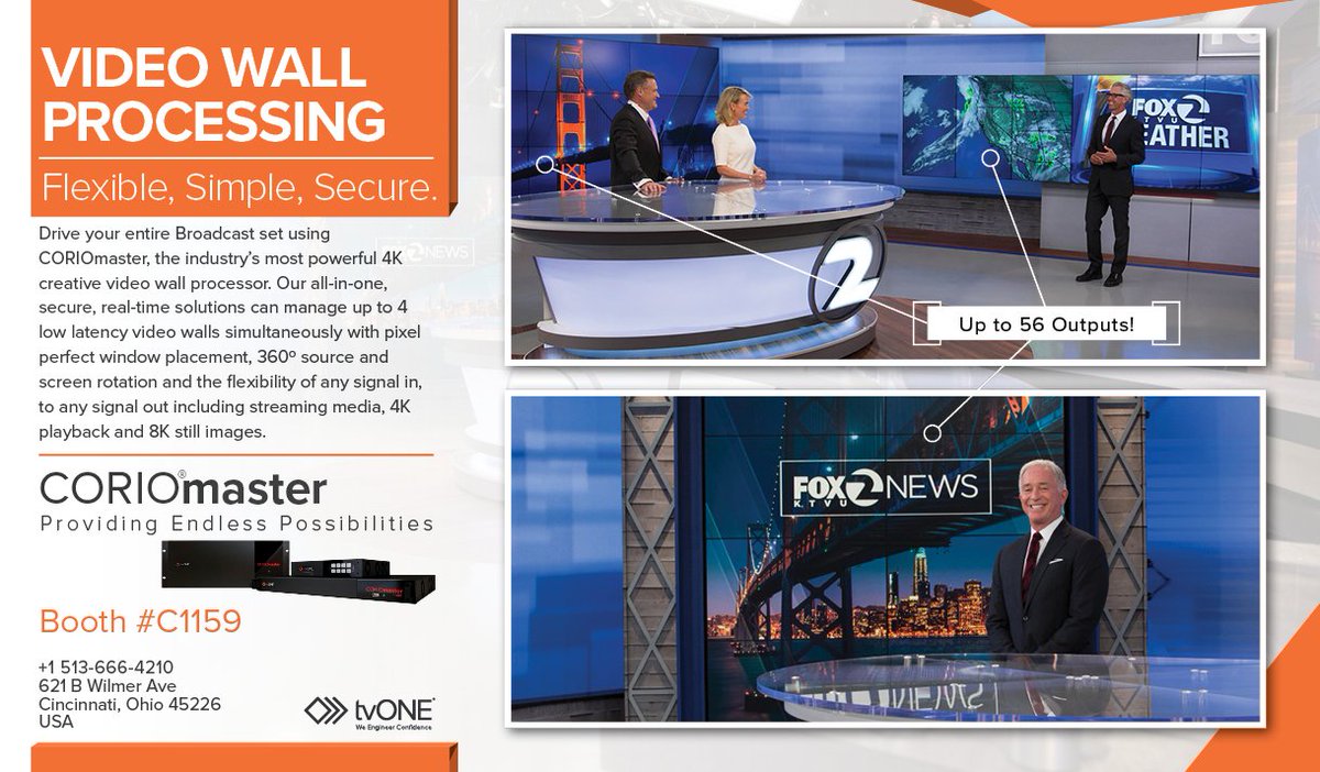 tvONEusa's tweet image. Check out the enhanced CORIOmaster video wall processors at #NAB2019 on April 8-11. Find us at booth #C1159!
