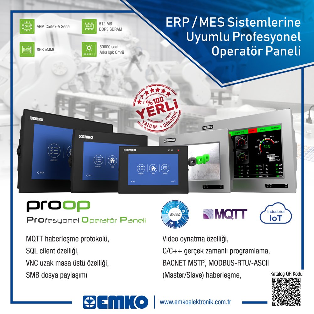 EmkoElektronik's tweet photo. ERP/MES SiSTEMLERiNE UYUMLU
PROFESYONEL OPERATÖR PANELİ
https://t.co/1oxl8G1cJX
#turkey #industrial #electronic #processcontroller #proses #emkoelektronik #endüstri4 #pleasefollow #proop #operatorpanels #operatörpaneli #mains
#şebeke #syncro #technology #tech #electronic #device https://t.co/Xw9cipncVe