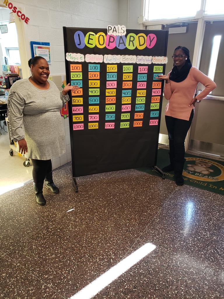 KimberlyHayne19's tweet photo. These rock star PALS Assistants are amazing!!! The students are really going to enjoy this Jeopardy board. @krysthompkins11 @DrWalkRead4PPS @drsheriedavis @CoachReads @maureen_beamon @dustirjb @ppsdouglasspark @ebracyPPS @GarynMoody @VELVET2282 @smithread4pps @SchoolSZ https://t.co/4PB6VeYc3K
