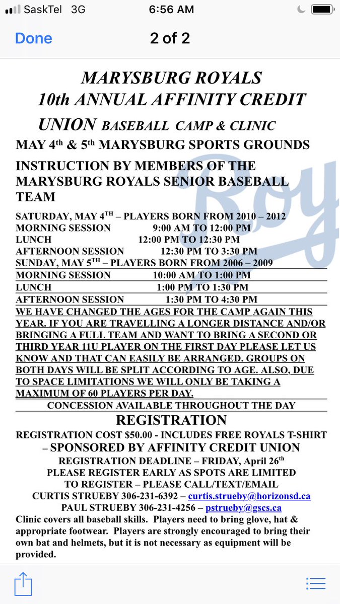 MarysburgRoyals's tweet photo. Here is our camp info! Please feel free to retweet!! Thanks again to @Affinity_CU for their continued support!!! https://t.co/BJUSP4CgGK
