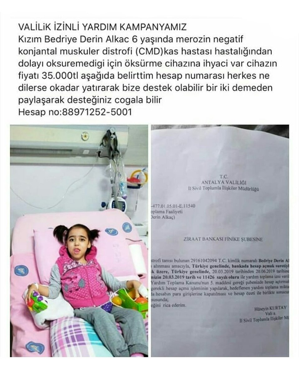 melisa_alkac's tweet photo. @Haydi_Ahbap sevgili Ahbap ailesi bu minik kiz benim yegenim, malesef kas hastası kendisi, hastaligindan dolayi bu makinaya ihtiyacımız var. Ve pahali bir makina. İstirakler ile saglanan valilik izinli bu kampanyayı paylaşarak sizlerde bize destek verir misiniz? @Haydi_Ahbap https://t.co/lafP5txtUu