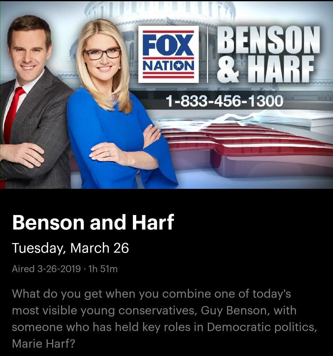 Monologue all you want @guypbenson . 

Fantastic podcast every time @BensonAndHarf with Guy Benson and Marie Harf.