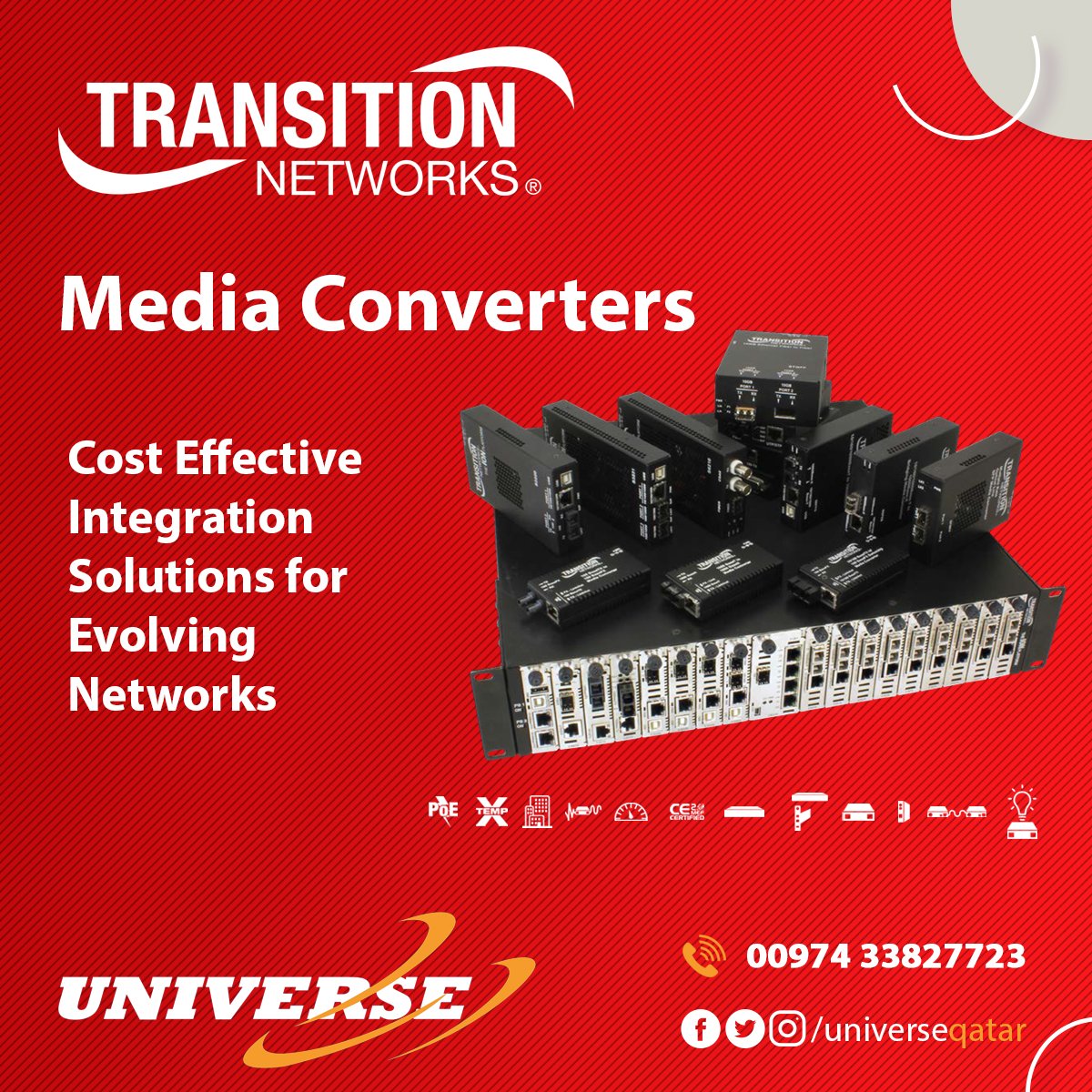 Transition Networks Media Converters
@TNConnection #mediaconverters #transitionnetworks #qatarprojects #universe #qatar2022 #CostEffective #Networksmedia