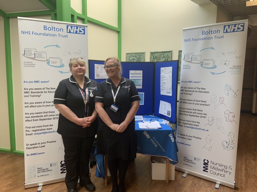 Beckystringers's tweet photo. @BulpittSam @boltonnhsft @carol_leblanc9 @BoltonNursing #NMC aware stand, promoting the new standards. https://t.co/ig7HxrygS7