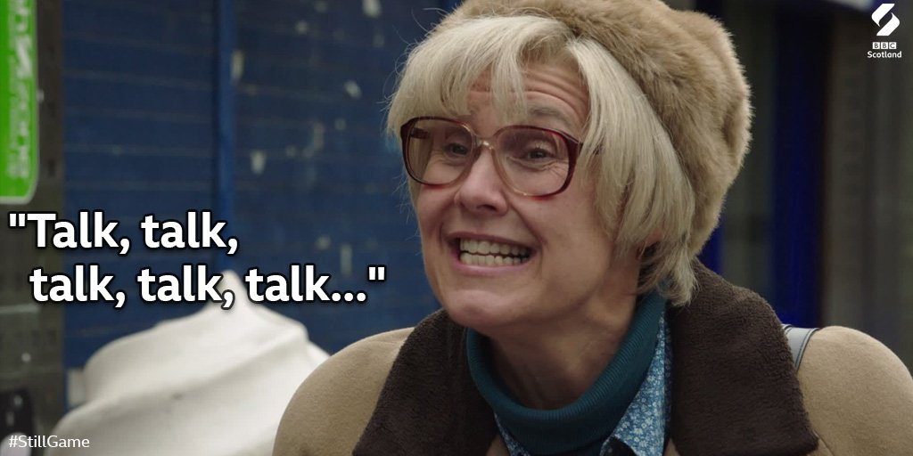 We're going to miss Isa's chat! #StillGame