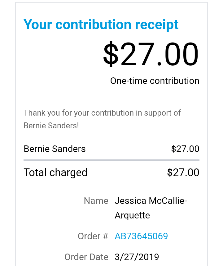 jlmarquette's tweet photo. Share your receipt! #Bernie2020 team says Sunday is the first critical FEC fundraising deadline. We're aiming for a record number of donations. Join Michigan Bernie supporters TODAY! #27OnThe27th #BernieMoneyBomb #MI4Bernie #FECdeadline https://t.co/SUh8IioznN